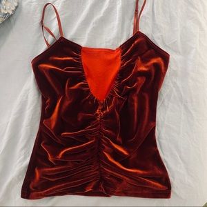 Goth dark red velvet top